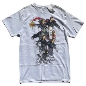 Marvel Avengers Endgame drawn NWT size medium all white t shirt